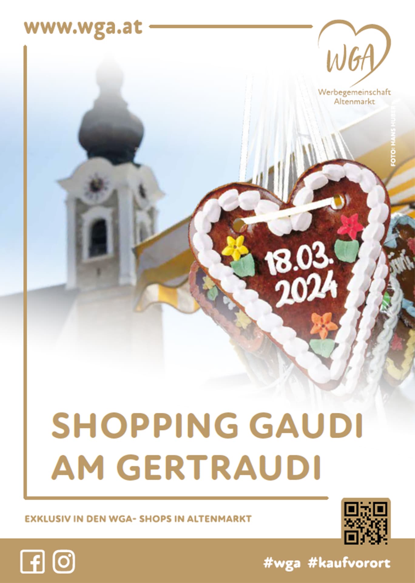 Plakat von der Shoppinggaudi am Gertraudi Kirtag in Altenmarkt im Pongau